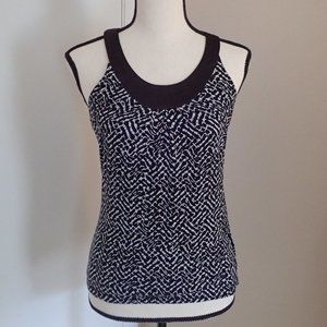 Ann Taylor LOFT Dressy Black & White Tank Top